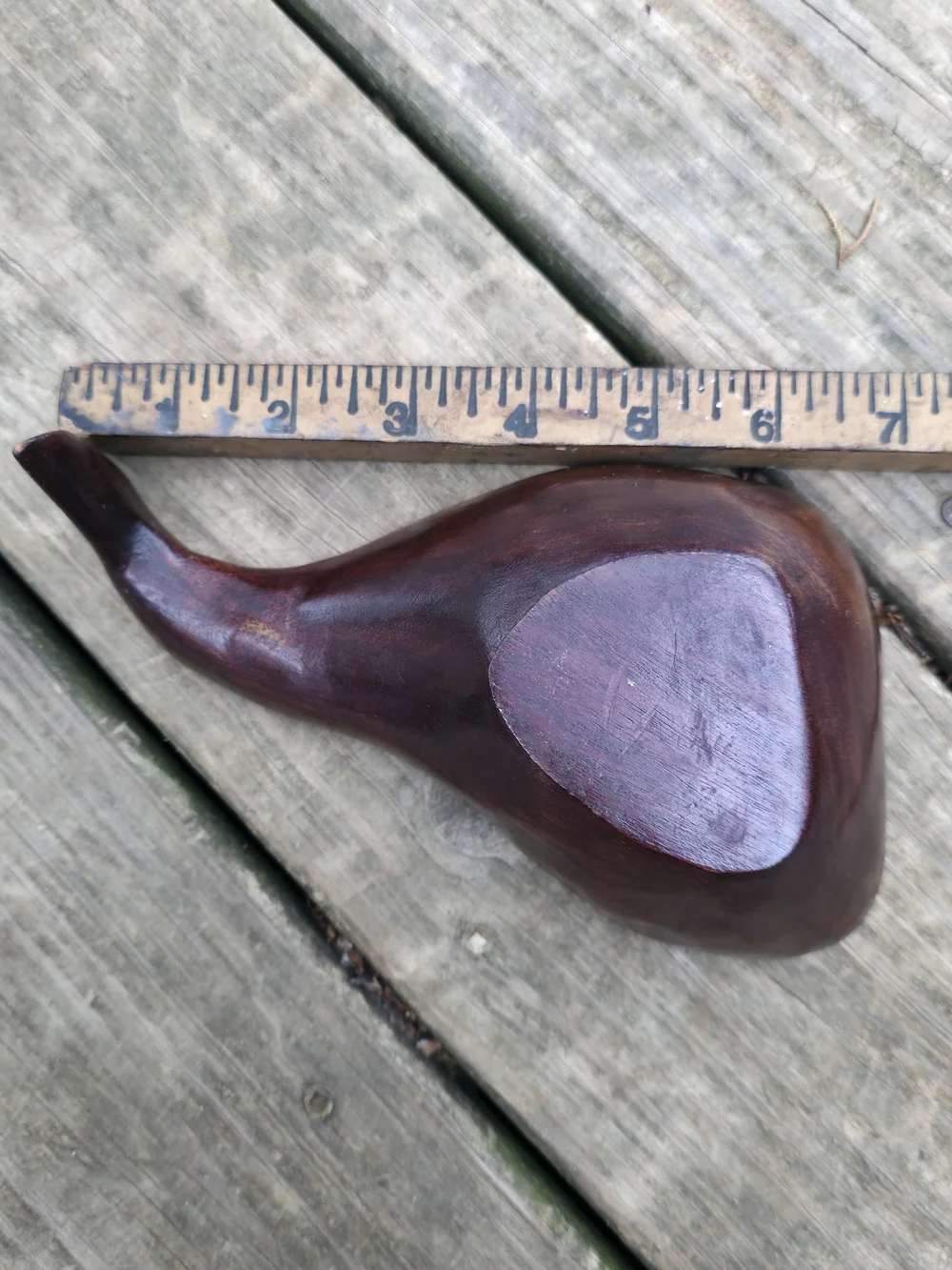 Source Unknown Two-Tone Wooden Serving Spoon in Rich Brown and Amber